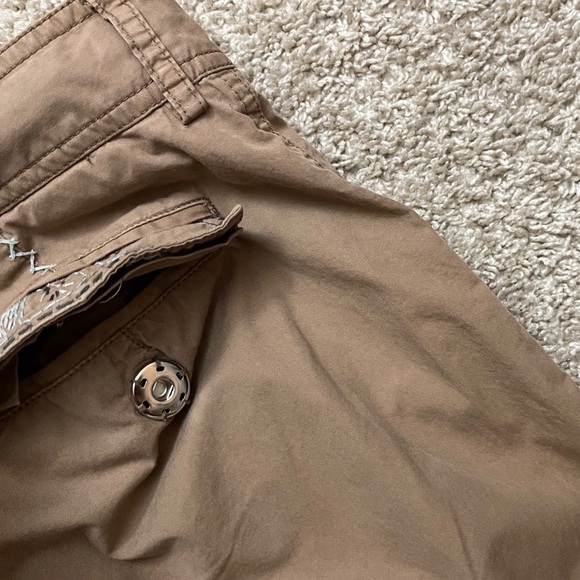 Y2K BCBGMaxAzria Embroidered Tan Cargo Pants Casual Skater School - Picture 7 of 9